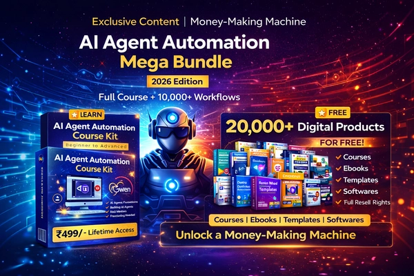 🚀 AI Agent Automation course And 20K Digital Products Mega Bundle